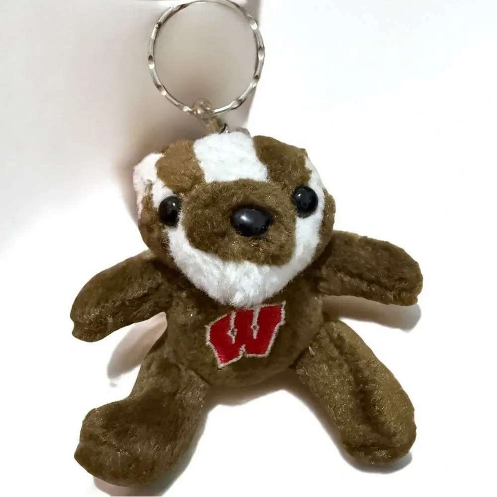 University of Wisconsin Bucky Badger + Keychain Mascot– Soft Mini Stuffed Toy 5”